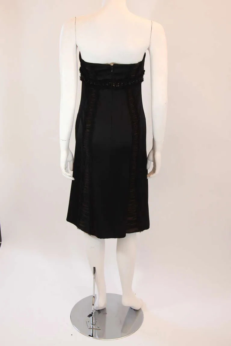 BADGLEY MISCHKA Black Silk Cocktail Dress Size Small
